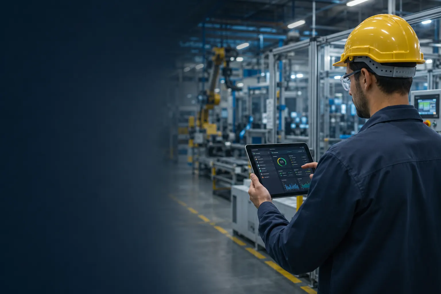 Operator using Chetak MES on the production floor